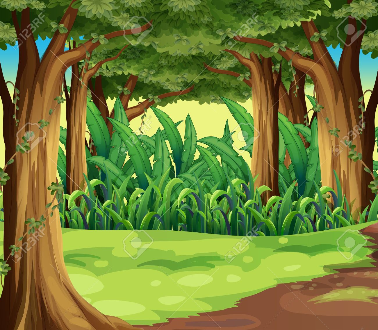 free cartoon forest background - Clip Art Library