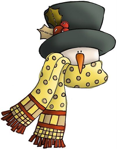 Clipart snowman with yellow scarf 