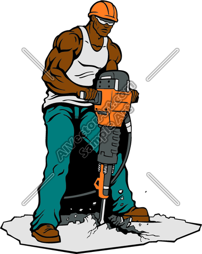 construction worker with jackhammer clipart - Clip Art Library