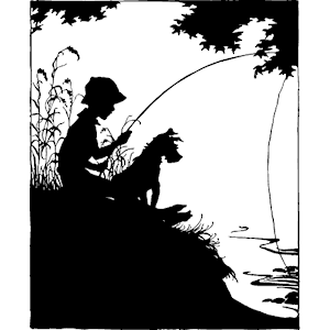 little boy fishing silhouette - Clip Art Library