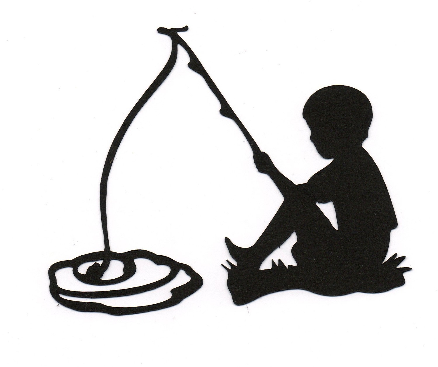 Boy fishing clipart silhouette 