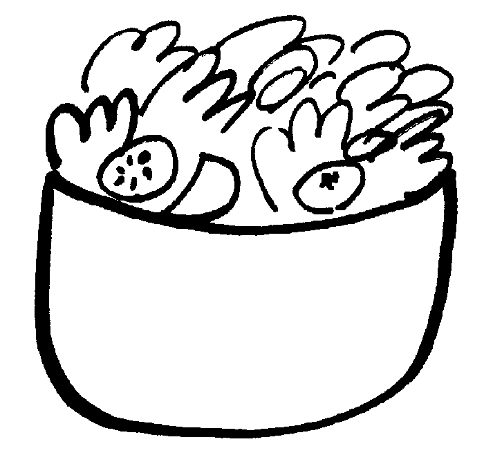 Salad Black And White Clipart 
