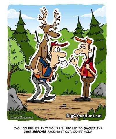 man hunting deer funny cartoons