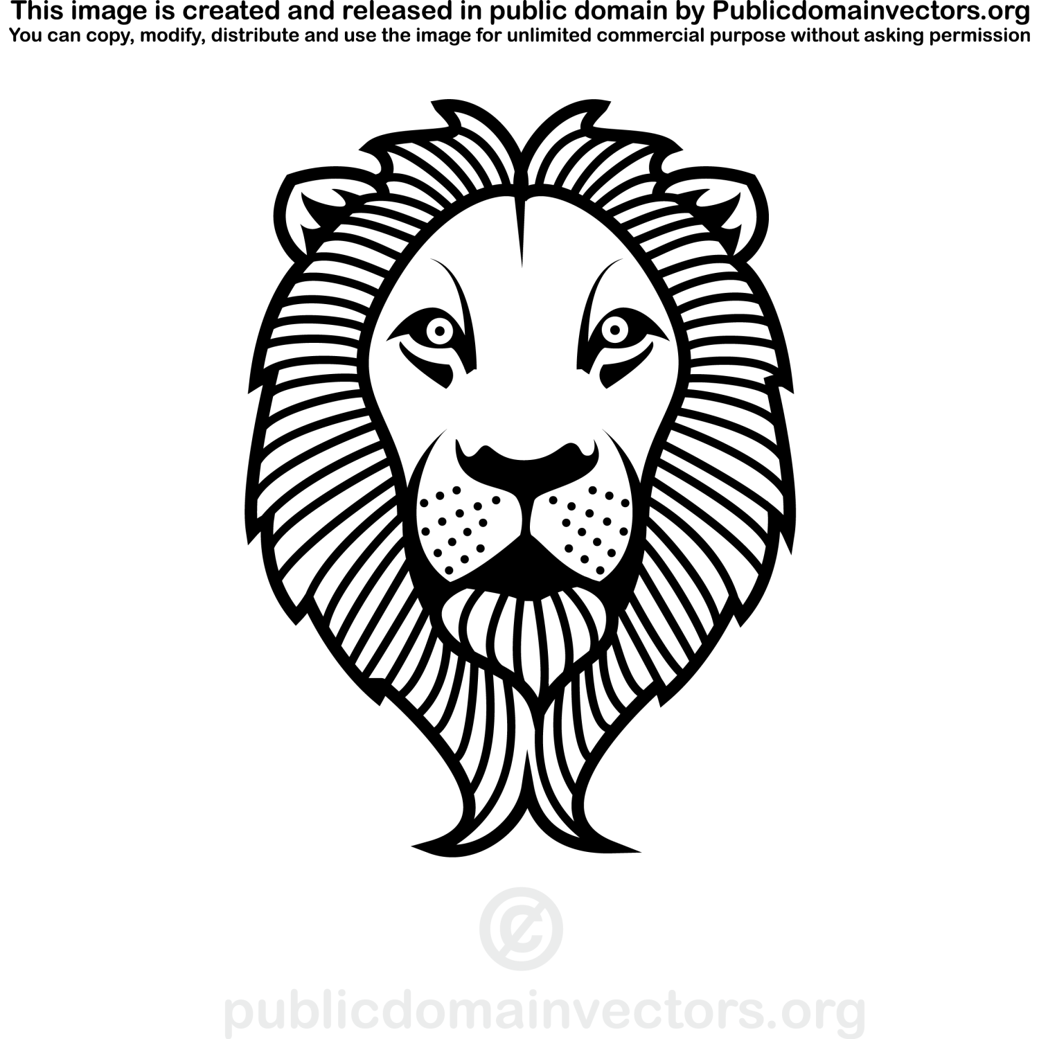 Head of the lion sideways black outline Royalty Free Vector