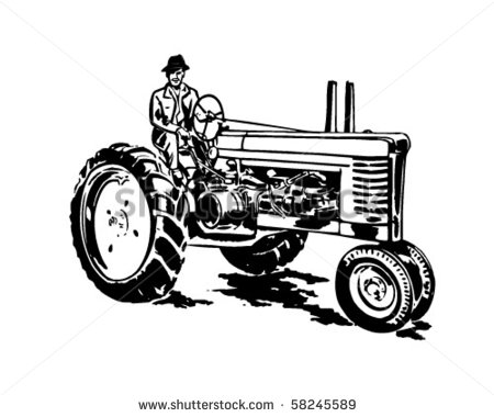 Antique tractor clip art 