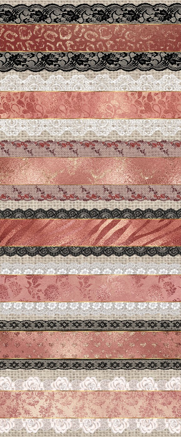 Rose Gold Lace Trim Clipart ~ Graphics on Creative Market 