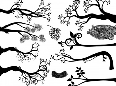 Tree branch silhouette clipart 