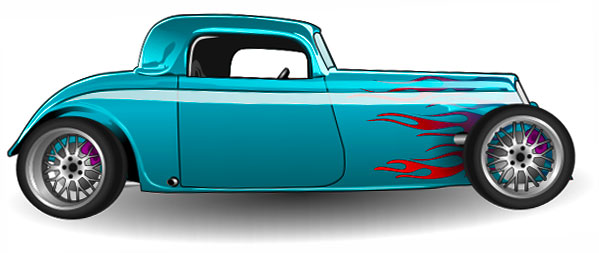 Blue classic car clipart 