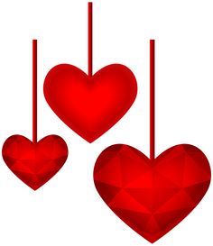 Red Diamond Hearts PNG Clipart Picture 