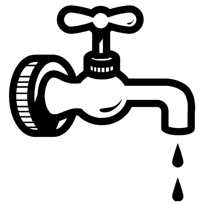 Water faucet clipart black and white