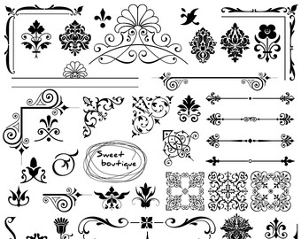 Swirl clipart Flower Clipart Frames clipart by MSweetboutique
