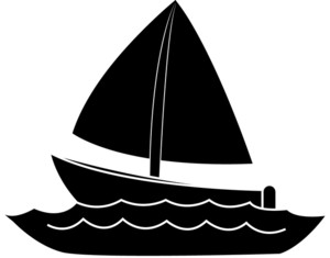 Boat Silhouette Clipart Image: clip art silhouette of a sail boat