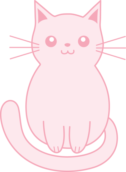 Cute pink cat clipart