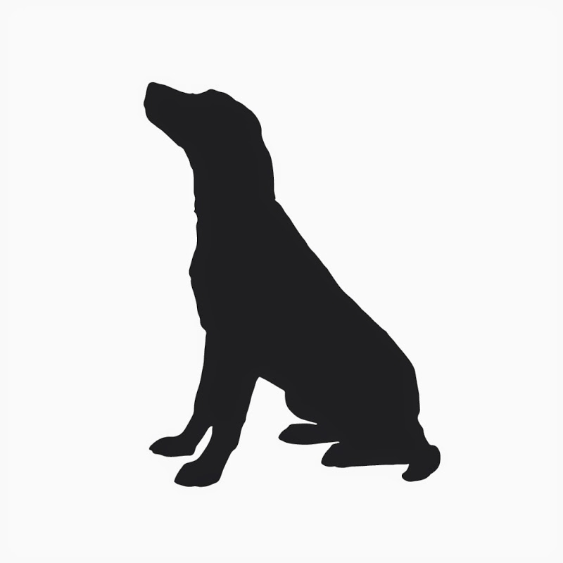 Dog sitting clipart black and white