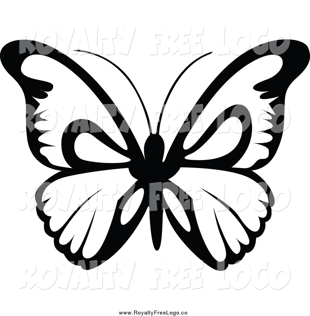 black and white simple butterfly clipart - Clip Art Library