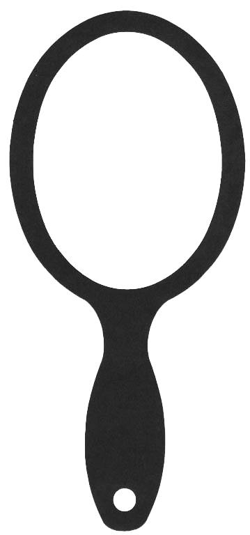 Hand mirror clipart black and white