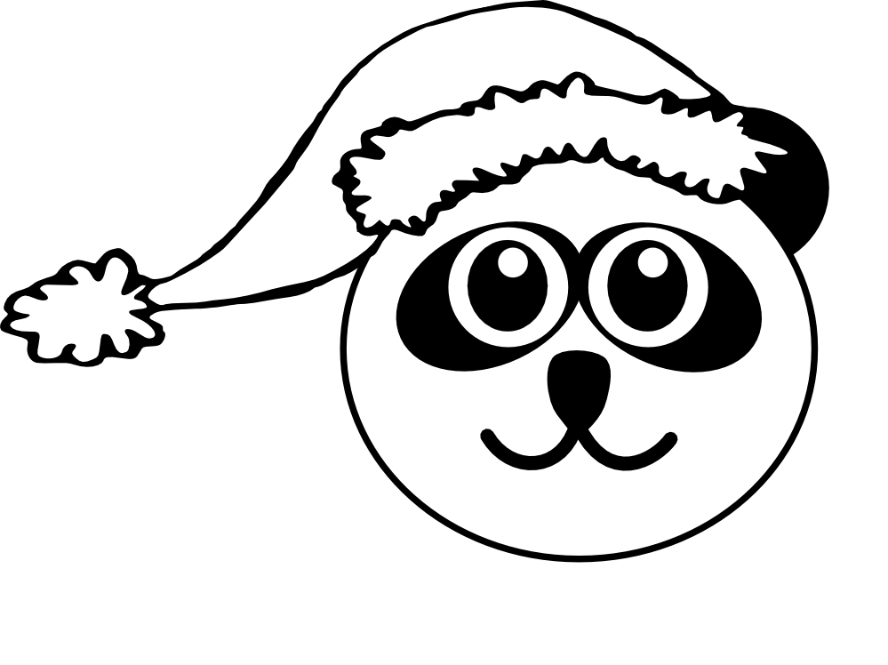 christmas panda colouring pages - Clip Art Library