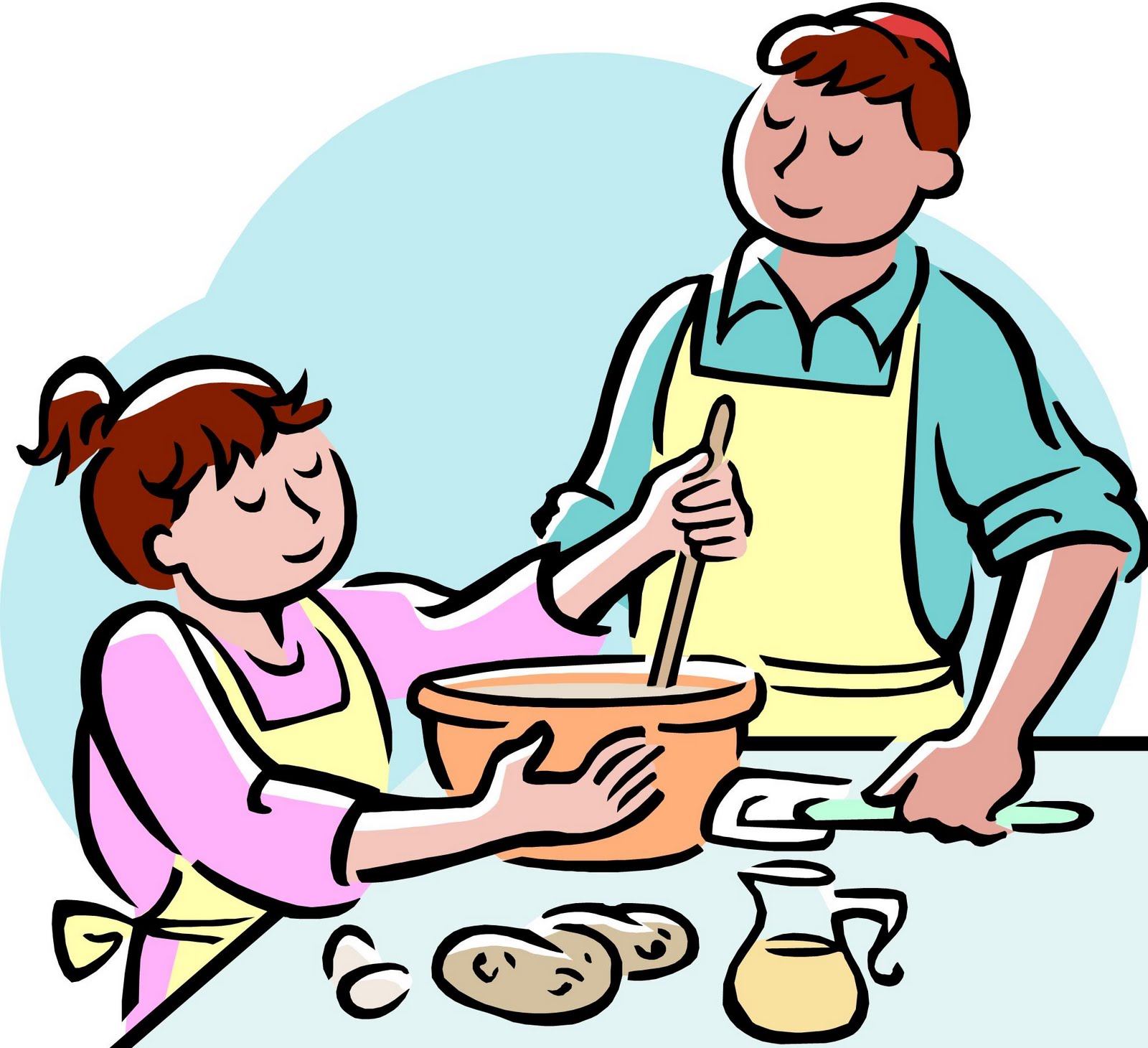 Family Cooking Clipart 