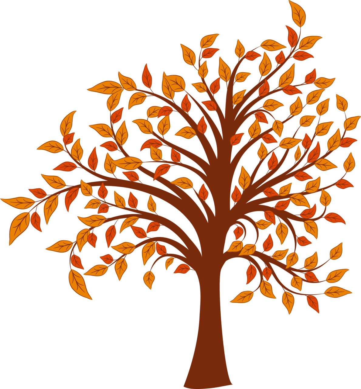Fall tree clipart transparent background