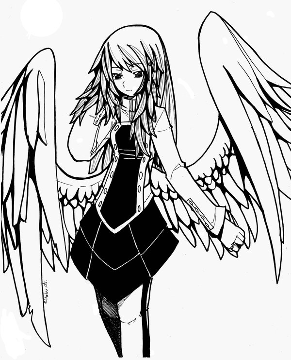 Anime Angel Wings Drawing