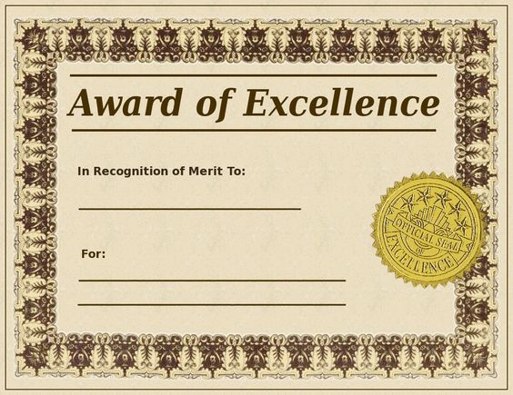 blank award certificate - Clip Art Library