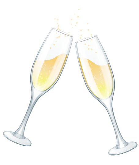 Wedding champagne glasses clipart