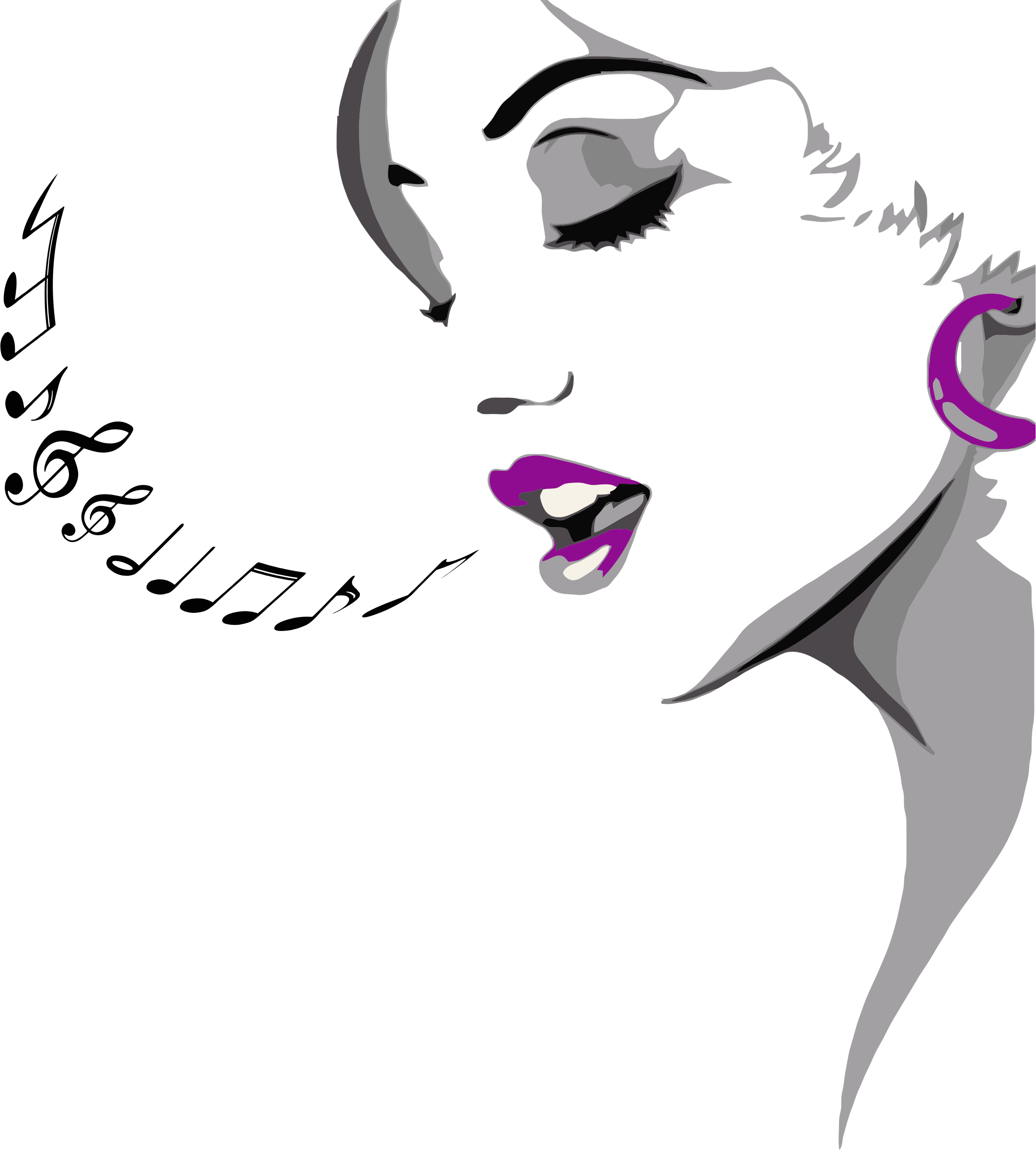 Singing woman clipart