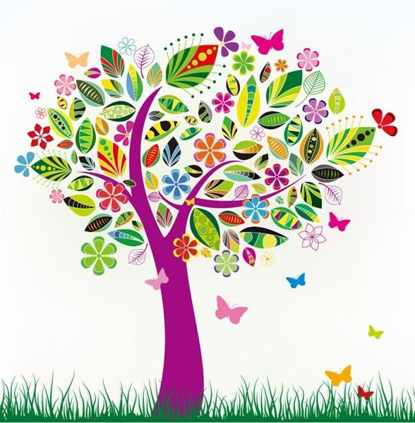 Birthday Trees Cliparts