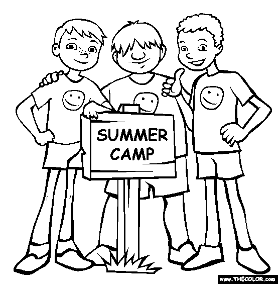 Summer camp clip art black and white