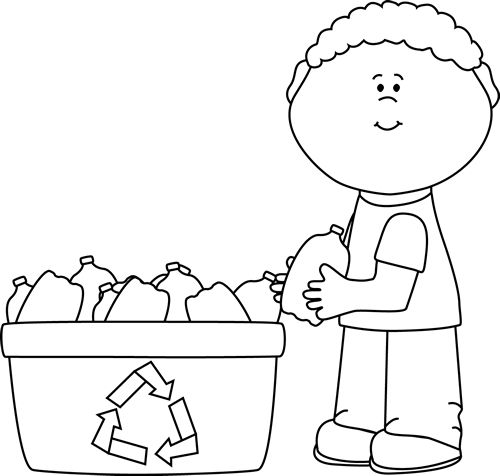 Boy recycling clipart