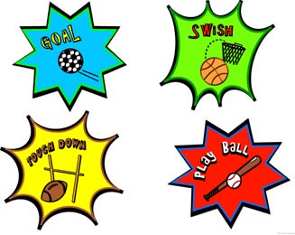 Free scrapbook pages, baseball, soccer, basketball, football