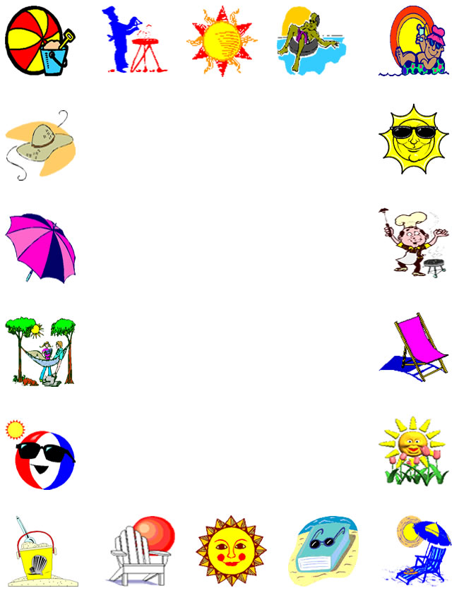 summer page borders clip art