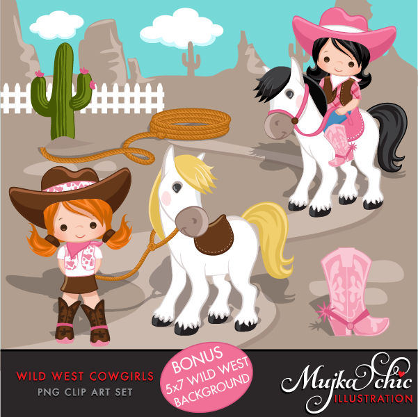 Cowgirl Cliparts Flag