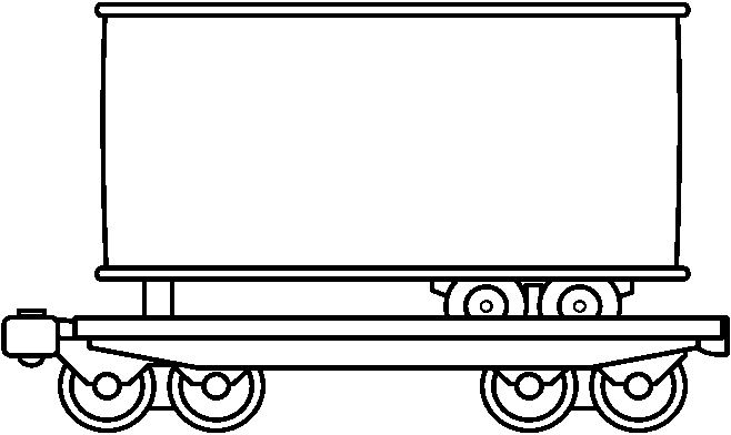 Train car black and white clipart