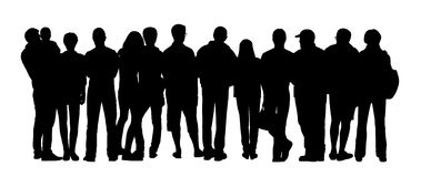 silhouette of a large group of people - Clip Art Library