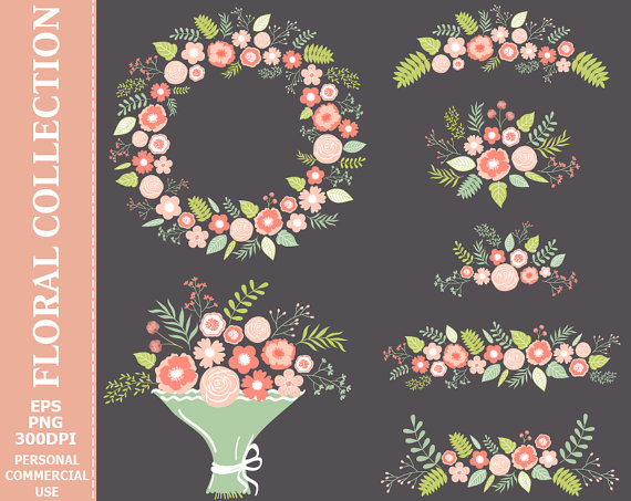Bridal Floral Cliparts