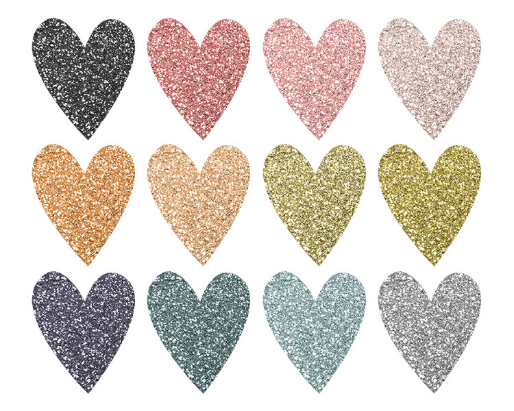 Glitter Heart Clipart / Valentines Clip Art / by Everdawn