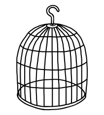 Bird cage clipart black and white