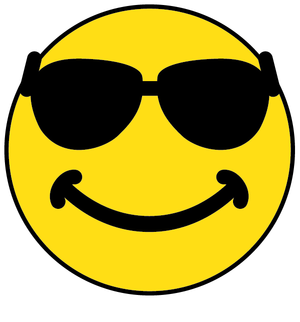smiley face with glasses clip art