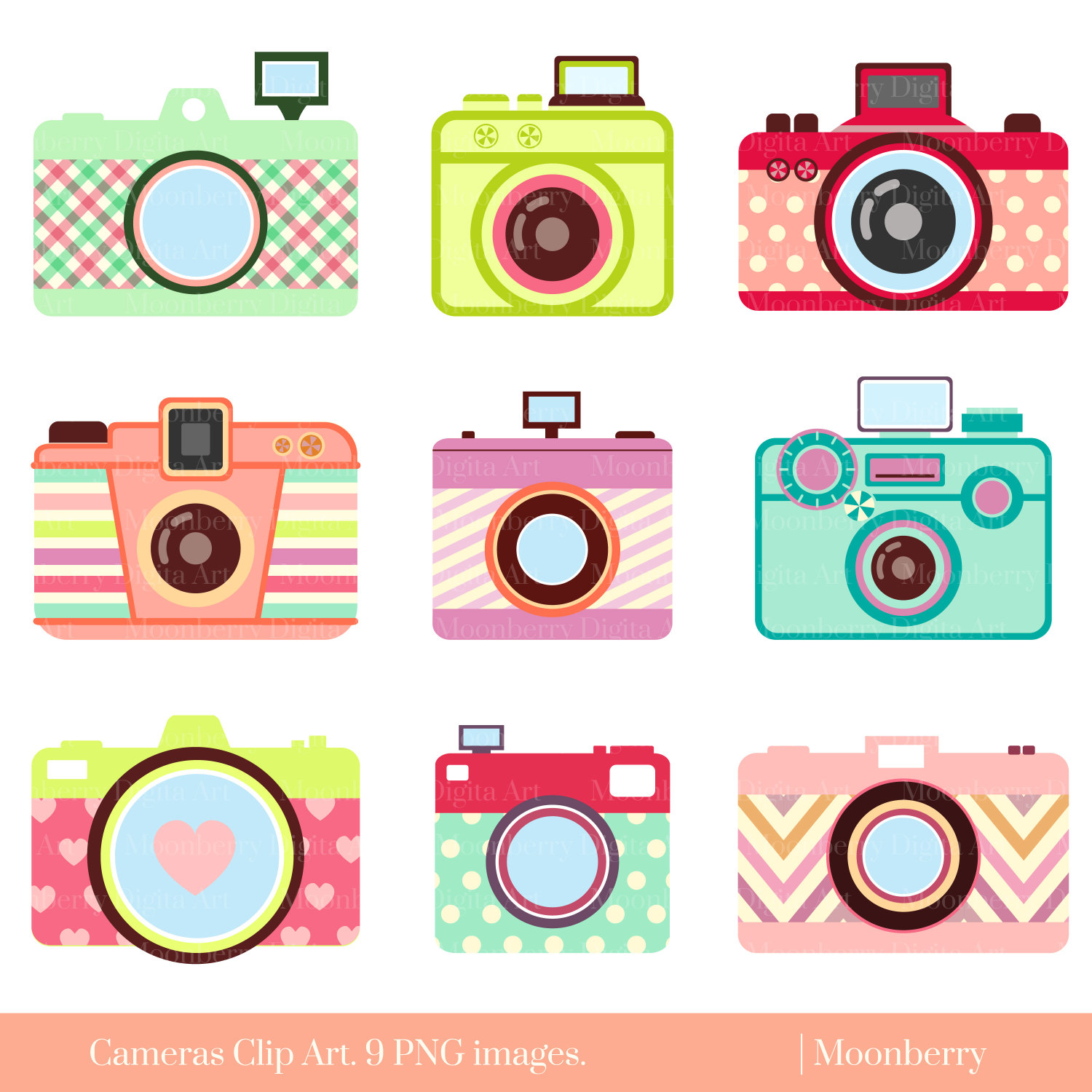 Pink Retro Cliparts