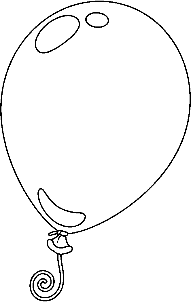 Black And White Birthday Balloon Clipart
