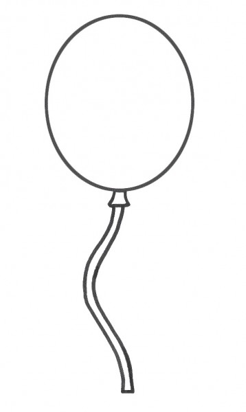 Balloon black and white clipart