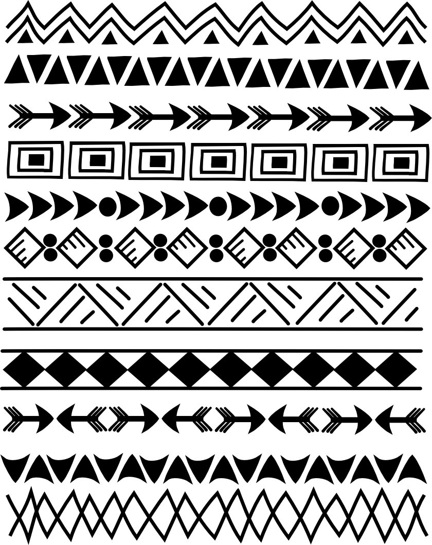 Border Design Black And White Tribal