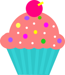 Cupcake Coral  Turquoise Clip Art at Clker