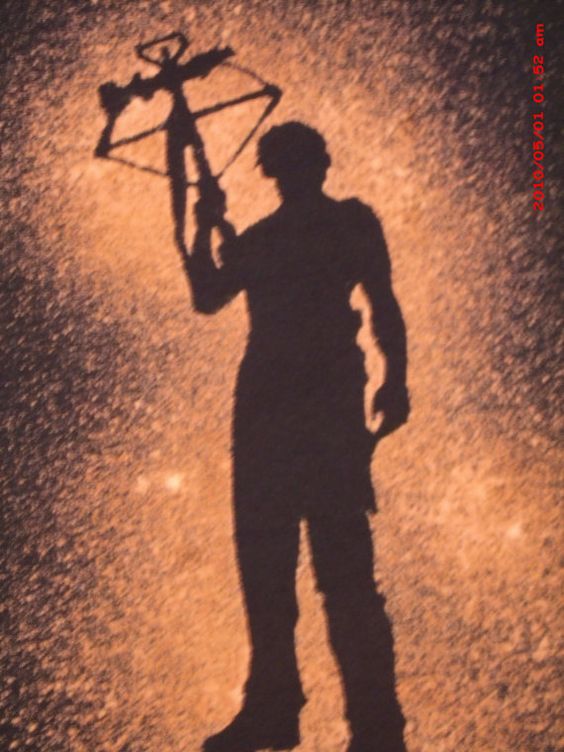 The Walking Dead TWD Daryl Dixon Silhouette by CellarDoorOddities