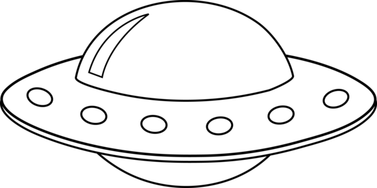 Spaceship clipart black and white