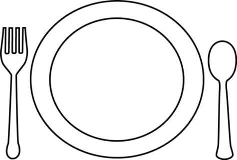 Plate clipart black and white