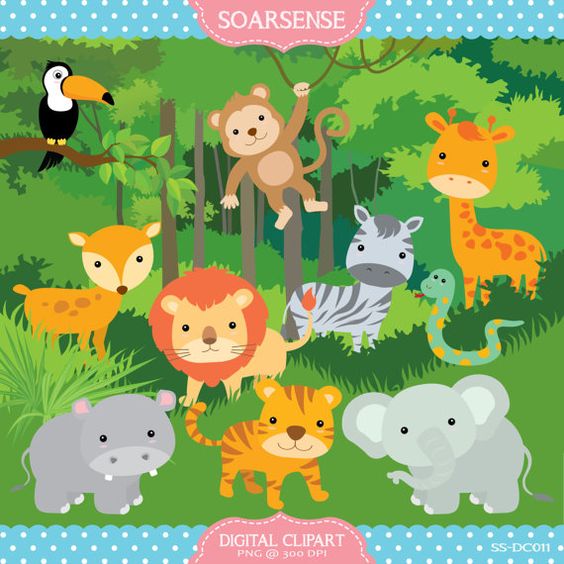 Jungle Clipart, Jungle Animals, Jungle Plants