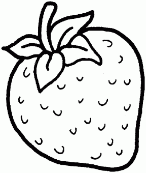 Strawberry black and white clipart