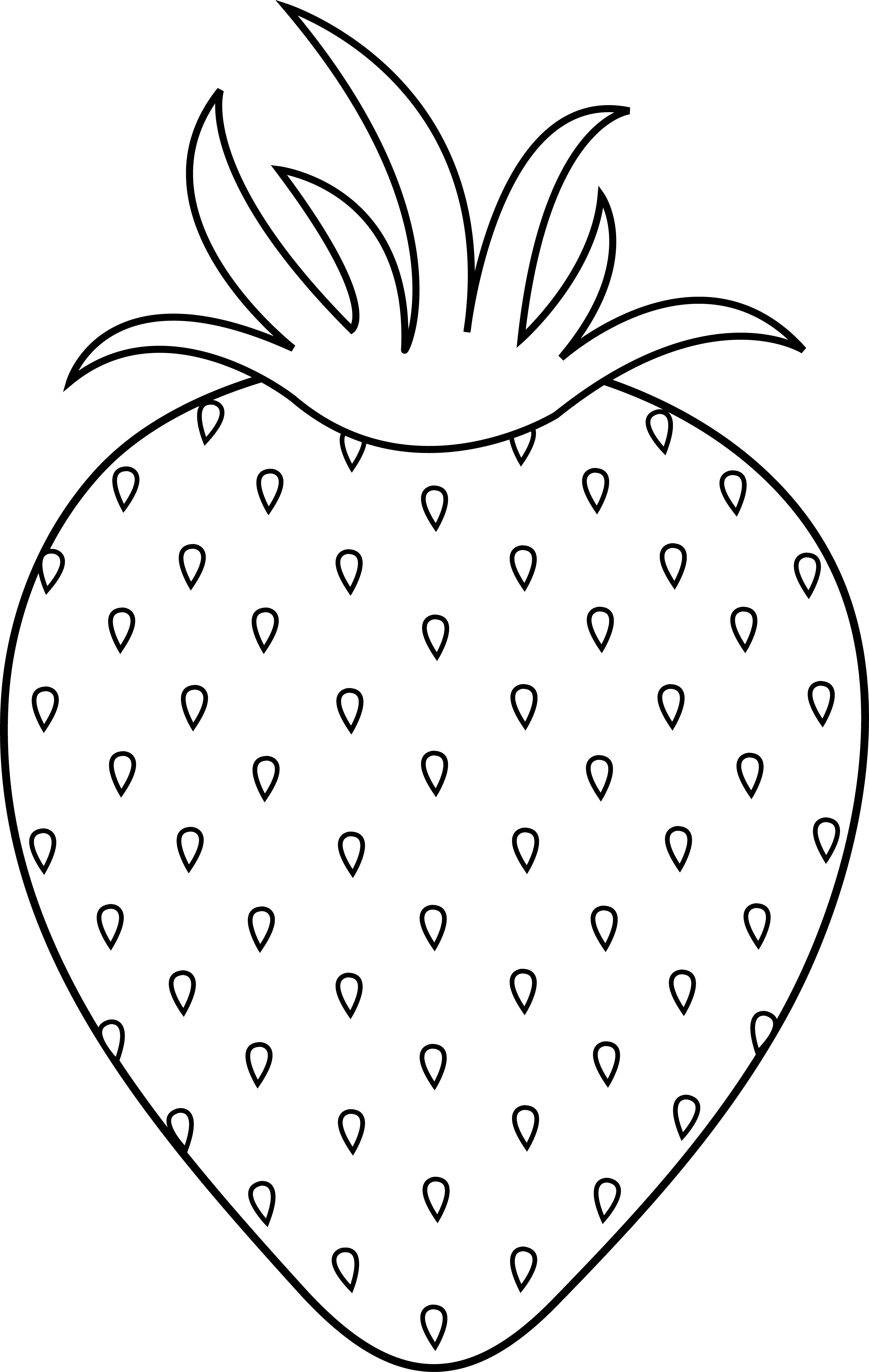Clipart black and white strawberry